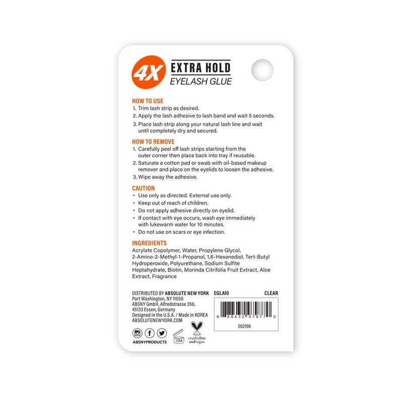 Absolute New York's Poppy and Ivy Tube Eyelash Adhesive, Extra