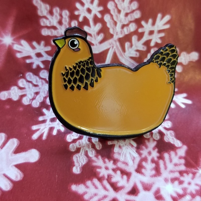 Brahma Chicken Hen Enamel Pin Farmer Gift
