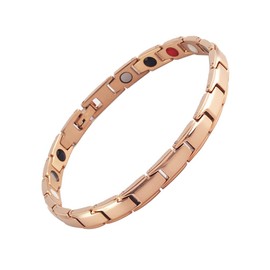 Lymph Drainage Magnetic Bracelet for Men Women, Magnetic Lymph Bracelet Magnetic Therapeutic Bracelet, Magnetic Lymph Drainage Bracelet, Promotes Blood Circulation (Rose Gold)