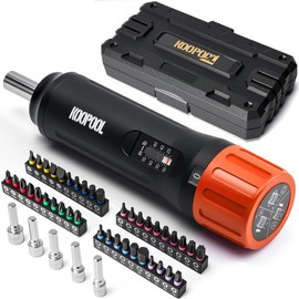 46-Piece Torque Screwdriver Set, 1/4 Inch Drive, 10–70 Inch-Pounds, Includes 40 S2 Bits & 5 CR-V Nut Drivers, Adjustable Torque Wrench Kit for Electronics, Bike, DIY & Repair (Standard Orange)