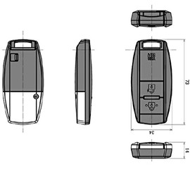 YKK AP YK HH3K42585-BC Pocket Key Back Lid and Screw Set for Smart Control Key