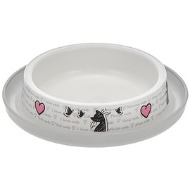 Moderna H130-027-CL Cuenco Antideslizante a Prueba de arañazos con temática de Gatos Enamorados