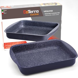 DaTerra Cucina Roasting & Lasagna Pan – 16" x 12" x 3", Large Nonstick Ceramic – Oven & Stovetop Safe to 600°F, 2.5mm Aluminum Base, PTFE, PFOA, Lead & Cadmium Free – Durable & Stylish, Made in Italy