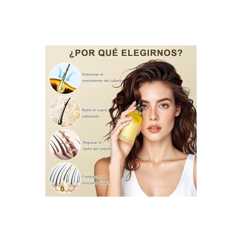 Juego de 5 PCS Aceite Natural Para el Crecimiento del