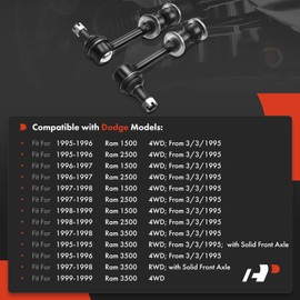 A-Premium - 2 eslabones de barra estabilizadora, compatibles con Dodge Ram 1500 1995-1999, Ram 2500 1995-1999, Ram 3500 1995-1999