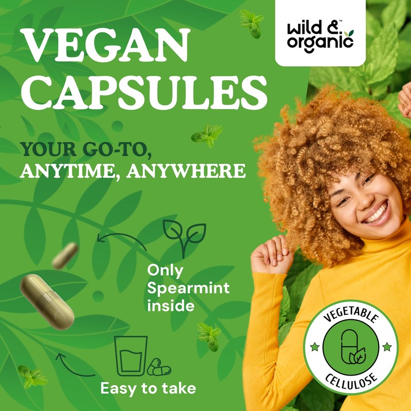 Spearmint Capsules - 180 Count - Natural Support for Digestive