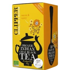 DELICIOSA Organic Indian Chai Black Tea Clipper Indian Chai 20P Organic JAS Fair Trade Certified