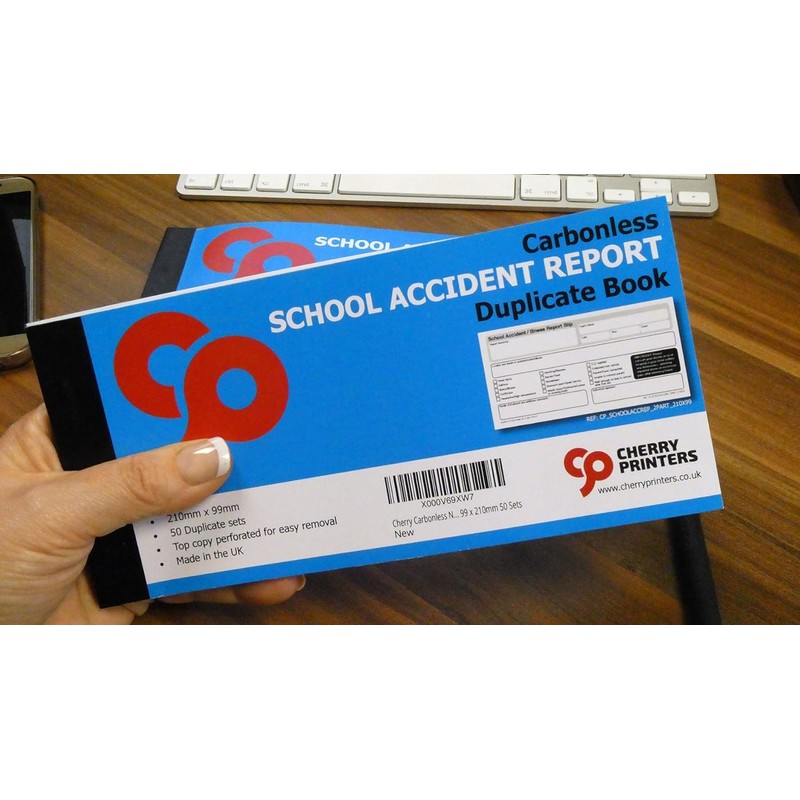 Cherry School Accident Report Book | 2-Part Carbonless Duplicate Book