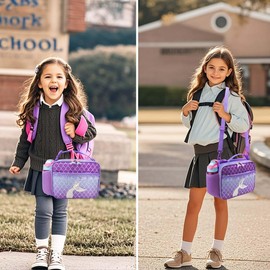 RHCPFOVR Kids Mermaids Lunch Bag - Insulated Lunch Box for Girls,Washable Lunch Bag and Reusable Toddler Leak-proof Lunchbox for School and Daycare