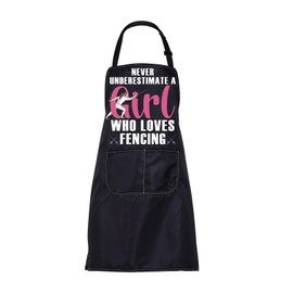BNQL Fencing Gift Apron Fencing Gifts Fencing Lover Gifts Fencing Player Gifts Never Underestimate a Girl Who Loves Fencing Apron