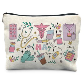 KBRCT Medical Assistant Gifts, Medical Assistants MA Makeup Bag, Medical Assistant Accessories, Nurse Appreciation Gifts Cosmetic Bag for Purse