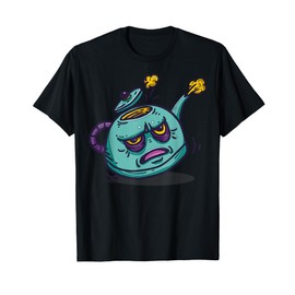Cartoon Alien Character Colorful Illustration For Kids T-Shirt