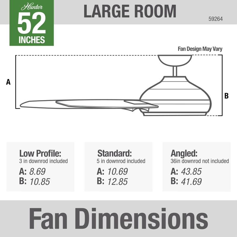 Hunter 52 inch Outdoor or Indoor Ceiling Fan No Light
