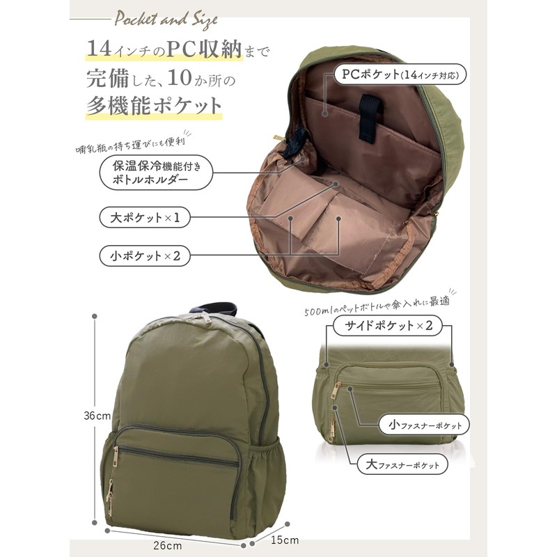 Annekor Mother's Backpack 【Ultra-Lightweight 325g with Multi-Functional Features】 Current Working