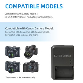 KWTOUL NB-7L CB-2LZ Battery Charger - Compatible with Canon PowerShot G10, G11, G12, SX30