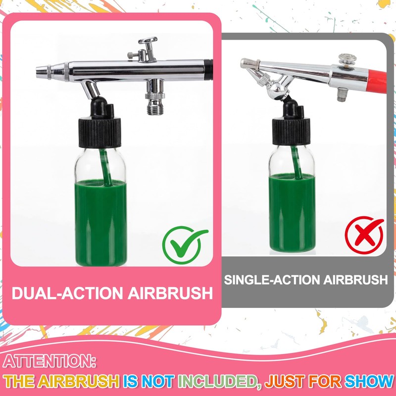 Singhoow 20 Set Airbrush Siphon Bottles Jars 1.06 Ounce(30cc) Plastic