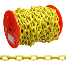 Campbell PD0725027 System 3 Grade 30 Low Carbon Steel Proof Coil Chain on Reel, Yellow Polycoated, 3/16" Trade, 0.21" Diameter, 100' Length, 800 lbs Load Capacity