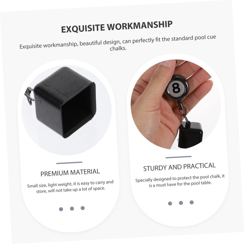 GRIRIW Decorative Portable Snooker Cue Chalk Holder with Keyring Compact