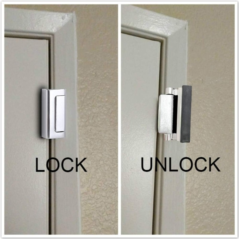 2 Pack Door Reinforcement Locks with 8 Screws, Home Security