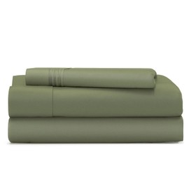Cosy House Collection Everyday 1500 Series Bed Sheet Set - Ultra Soft & Cool Hotel Luxury Bedding - Deep Pocket - Wrinkle, Stain and Fade Resistant - 3 Piece Set (Twin, Moss Green)