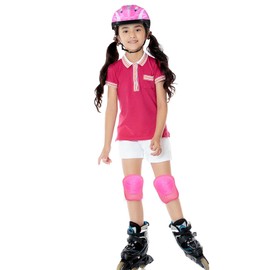 AYNKH 6PCS Kids Knee Pads Wrist Guards Elbow Protective Set with Unicorn Drawstring Bag, 3-12 Years Old Girls Kids Adjustable Comfortable Gear for Roller Skates Scooter Skating Riding Cycling