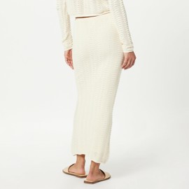 The Drop Women's Makayla Crochet Midi Skirt, Birch, S