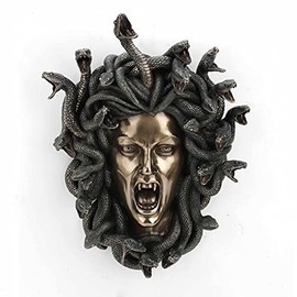 Veronese Design 14.5" Tall Head of Medusa Gothic Greek Fantasy Wall Plaque Cold Cast Resin Antique Bronze Finish Statue