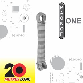 20m Strong Clothesline Steel Core With PVC Coated Washing Line Rope Outdoor Indoor Laundry Line for Drying Clothes Towels Home Garden Mould Or Weather Resistant String Assorted Color (1pc)