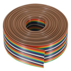 sourcing map 1 Pcs 25 Pin Flat Rainbow Ribbon Cable 16.4FT 1.27mm Pitch Breadboard Jumper Wires for Electronic Projects