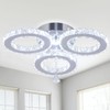 diisunbihuo Dimmable LED Crystal Ceiling Light 13x3.5 Inches 3 Rings