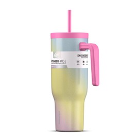 Hydrapeak Voyager - Vaso de acero inoxidable de 40 onzas con asa, botella de agua aislada con popote y tapa, taza de viaje reutilizable apta para vasos (remolino)