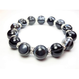 [Powerful Evil Protection] God's Eye Breath ∞ Huge, 0.6 inch (14 mm) Celestial Stone Power Stone Bracelet, Men’s Natural Stone AAA Roughness Stone Purification Set, Crystal, Leaves Stone