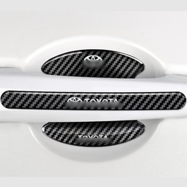 DELUXEFOX Door Handle Protector, Fit Toyota, Set of 8, Carbon Fiber Door Handle Protector, Anti-Scratch, Scratch, Hide, Seal, Sticker, Cover, Protective Film, Corolla/RAV4/Camry/Highlander Accessories