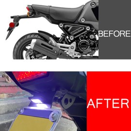 Fender Eliminator Compatible with MSX 125 GROM 2022-2025 Rear Tail Tidy License Plate Holder LED Light Turn Signals indicator (Clear)