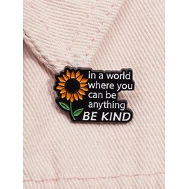 Creative Sunflower & Letter Design Brooch Pin,  Fashion Casual Cute Alloy Accessories for Women and Men, Holiday Gift