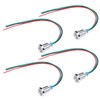 4 Sets PreWired Round LEDs Waterproof Dustproof 2-Color Common Cathode