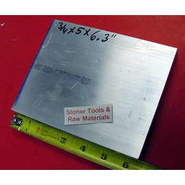 3/4"x 5" Aluminum Flat 6061 BAR 6.3" Long .750" T6511 Solid Plate New Mill Stock
