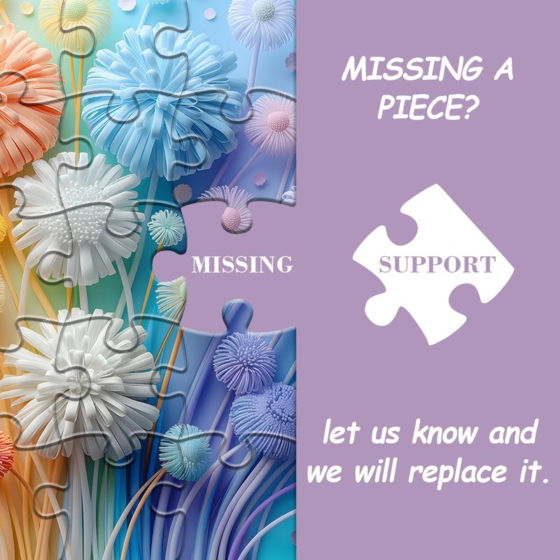 Flower Puzzles for Adults 1000 Pieces, Impossible Floral Puzzles, Colorful