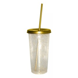 Innova 5 Vasos Reusables Con Popote Glitter 24 Oz