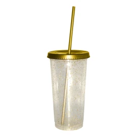 Innova 5 Vasos Reusables Con Popote Glitter 24 Oz