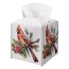 Christmas Tissue Box Holder, Christmas Cardinal Leather Tissue Box Cover