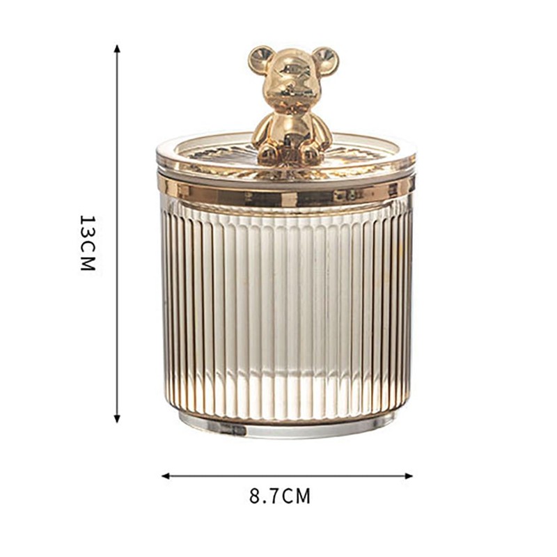 narunaru Cute Acrylic Trinket Box, Cotton, Toothpick, Interior Decoration, Lid