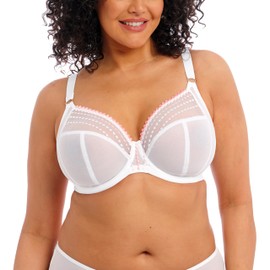 Elomi Women's Plus Size Matilda Underwire Plunge Bra with J-Hook, White, 42HH