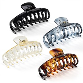Hair Claw Clips for Women and Girls Thick Hair Large 4.3’’, Non Slip Jaw Clips Strong Hold Claw Grips Hair Styling Accessories 4 Pieces