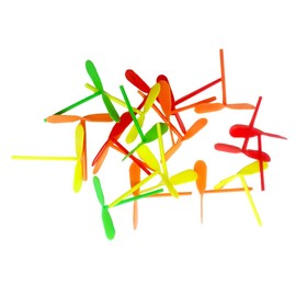 NOVELTY GIANT WWW.NOVELTYGIANT.COM Miniature Multicolored Plastic Helicopter Twirling Toy Approx 40 Pieces