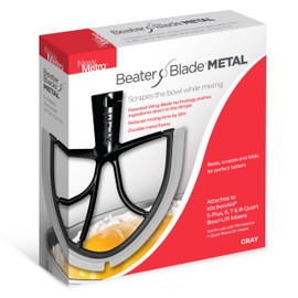 New Metro Design Beater Paddle Replacement Blade, Fits 5-Plus, 6, 7 & 8-Qt Bowl-Lift stand mixers, XL-MAX-Gray, Gray