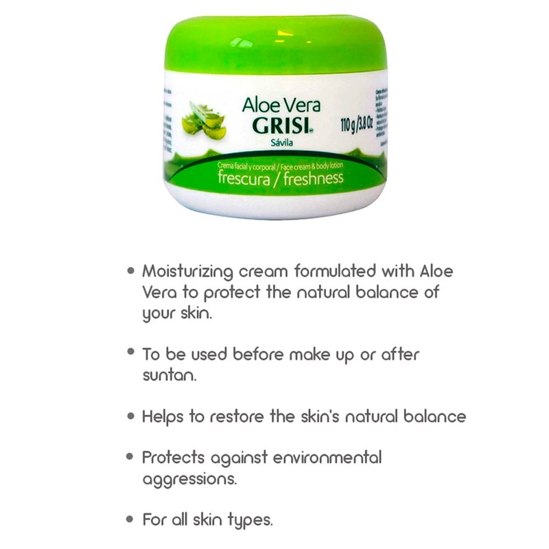 Grisi Aloe Vera Face Cream & Body Lotion Freshness, 3.8