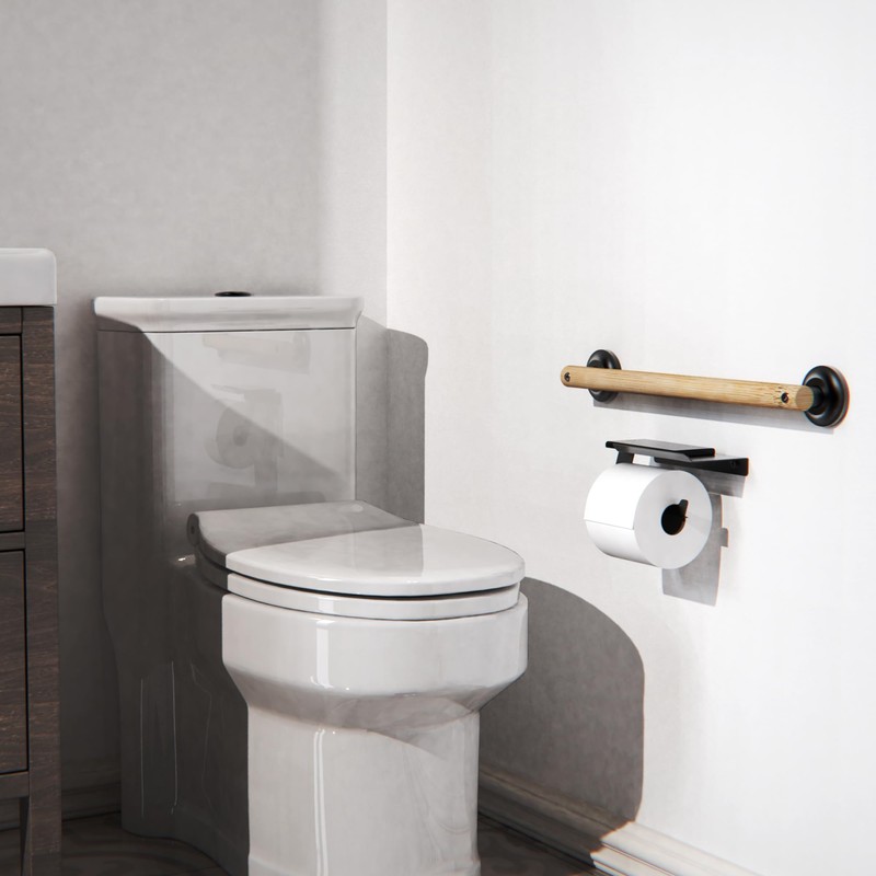 AquaChase Natural Bamboo Grab Bar for Bathroom & Toilet, ADA