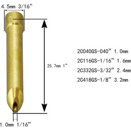RIVERWELD TIG Wedge Collet 2C116GS 1/16" & 1.6mm Kit for WP SR 9 20 TIG Welding Torch Pack of 10
