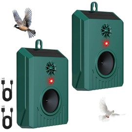2026 Upgraded Solar Ultrasonic Bird Repellent Devices Bird Repeller Outdoor Bird Deterrents for Outside Pigeon Repellent Woodpecker Goose Deterrent for Patio Balconies Rooftops Porch(2)